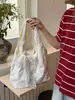 Bolsas de lona atacado para mulheres, estampa de bolinhas, estilo coreano, frescas e simples, adequadas para estudantes, para ir ao trabalho, bolsa de ombro, bolsa tote artística