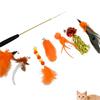Kit de Vara Retrátil Engraçada para Gatos de Três Seções Cabeça de Reposição Brinquedo para Gatos 7 Gatos Interativo Auto-Hi Mordida Brinquedo Produto Novo