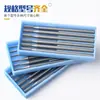 Caja Azul Aguja Dental Recta de un Solo Diente Fresadora de Micro-Tallado 2.35mm para Tallado de Hueso de Oliva, Tallado en Madera, Tallado Dental, Tallado de Joyería y Uso en Máquina Dental