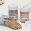Palitos de Dente Descartáveis Paliteiro de Cabeça Dupla Espetos de Bambu para Frutas Doméstico Hotel Palitos Finos Palitos Domésticos Práticos Descartáveis