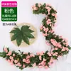 Rosa Artificial Flor Falsa Guirlanda Pendurada na Parede Enrolada em Tubos de Água de Ar Condicionado para Bloquear e Decorar Teto da Sala de Estar Plantas de Plástico