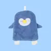 Toalla de Mano de Pingüino Estampada de Dibujos Animados, Toalla Absorbente de Baño de Terciopelo de Coral para Niños, Toalla de Mano de Pingüino