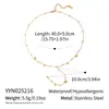 Moda Minimalista Tendência Europeia e Americana Estilo Influencer de Ins Colar em Aço Inoxidável com Bola Redonda em Formato de Y Ouro 18K Acessório de Alto Padrão