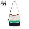 2026 Novo Modelo Bolsa de Ombro Feminina com Logo Personalizado, Bolsa Saco com Lona Pu e Tecido Tricô, Bolsa Transversal para Mulheres