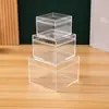 Caja Plástica Transparente Cuadrada Caja para Tiramisú de Grado Alimenticio Caja para Pastel Mousse Postre Dulces Caja para Empaque de Galletas