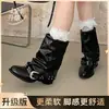 Botas Retro Maillard de Punta Gruesa para Mujer 2026 Nuevo Estilo Otoño para Mujeres Petitas, Acortadoras y Adelgazantes Botines