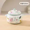 Panela de Sopa Grande Capacidade Pintada à Mão para Uso Doméstico de Uma Pessoa, Panela de Sopa com Duas Alças e Tampa Dupla, Panela de Cozimento Lento Comercial para Cozinha, Recipiente de Óleo