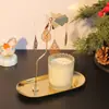 Fabricantes de fuentes, portavelas giratorio magnético pequeño ovalado de acero inoxidable, regalo de Navidad, aromaterapia, linterna romántica
