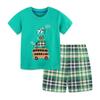 Traje de Verano Nuevo para Niños AostaBetty Dos Piezas Moda Cuello Redondo Manga Corta Traje Infantil Distribución