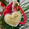Corazón Patriótico Día Nacional Llavero Dorado Buena Suerte Colgante para Coche Colgante para Bolsa Regalo de Vacaciones Bolsa de la Suerte Regalo