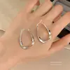 Pendientes de Aro Infinito de Plata de Ley 925 para Mujer, Pendientes Elegantes de Lujo Ligero Retro Francés, Al por Mayor