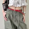 Cinturón Tejido Retro Estilo Coreano para Mujer, Sensación de Alta Gama, Cinturón con Hebilla Metálica sin Agujeros, Accesorio Decorativo para Jeans, Accesorio de Moda