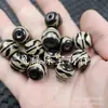 Dientes de Tigre Doble Cuentas Dzi Cuentas de Manzana Jade Suelto Ágata Negra y Blanca Passepartout Pulsera Collar DIY Accesorios de Joyería Cuentas