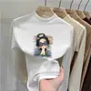Camada base estampada para meninas, fleece dupla face, outono/inverno, gola alta, manga longa, camiseta interna estilosa e quente para crianças maiores
