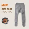 Meia-calça de Tricô Simples com Fio Grossa de Mistura de Algodão com Pelúcia Interna para Meninas Bebês, Camada Base com Reforço no Gancho, Não Apertada