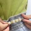 Dispositivo Alterable para Ceñir la Cintura Broche de Imperdible Grande Corsage de Perlas Pin Anti-Exposición de Pedrería Accesorio para Ropa
