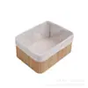 Cesta de Almacenamiento Tejida de Bambú Simple para Uso Doméstico, Cesta de Almacenamiento para Cosméticos de Escritorio, Almacenamiento de Juguetes y Bocadillos, Tejido Hecho a Mano Multipropósito