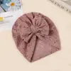 Chapéu Infantil Novo Estilo, Chapéu de Bebê Respirável com Recortes e Laço em Camada Dupla, Chapéu de Bebê Elástico Sem Aba