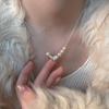 Doce Cool Irregular Colar de Amor Suave Elegante Pérola Elegante Clavícula Cadeia Ins Trendy Internet Celebrity Necklace Chain