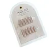 Pontas de Unha Usáveis Feitas à Mão, Tiras de Unha Pré-Fabricadas, 30 Peças, Removíveis, Cor Chá com Leite de Canela, Adesivos de Unha Transparentes Cat Eye