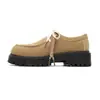 Primavera de 2026 Novos Sapatos Casuais Versáteis de Couro com Solado Grosso para Aumentar a Altura Estilo Retrô Moda Tendência Sapatos Canguru para Homens Estilo Britânico