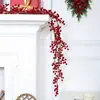 Decoración de Boda Navideña Transfronteriza Enredadera Artificial de Bayas Rojas 2m Enredadera de Frutos de Acebo Decoración de Ambiente para el Hogar Decoración de Envoltura