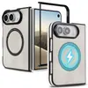 Capa de celular Duo para iPhone aplicável, flip dobrável, carregamento sem fio, MagSafe, capa de couro magnética protetora para carro