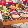 Conjunto de Pratos para Hot Pot com Pratos de Nove Compartimentos, Pratos Criativos e Únicos para Legumes para Restaurantes de Hot Pot, Caixa de Madeira Dividida de Bambu Comercial