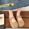 Zapatos de mujer Birkenstock de cuero con suela gruesa para aumentar la altura, de cobertura total, con cierre de velcro, zapatos Mary Jane de punta redonda, zapatos de vestir de mujer
