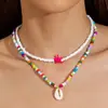 Joyería de Conchas Europeas y Americanas, Collar de Semillas de Estrella de Mar Estilo Bohemio, Joyería de Collar para Clavícula de Vacaciones en la Playa