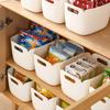 Caja de almacenamiento portátil sencilla para el hogar, de plástico, para escritorio, cocina, sala de estar, acabado de almacenamiento, cesta de almacenamiento de estilo japonés
