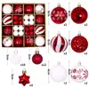 Decoraciones nuevas para bolas de Navidad transfronterizas, caja de regalo, artículos navideños pintados, adornos colgantes de regalo de Navidad, juego de bolas decorativas