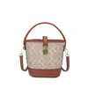 Bolso Cruzado de Hombro Único para Viajes Casuales, Nuevo Bolso Cubo Vintage Versátil Koujia, Bolso de Mano Texturizado Estampado para Mujer