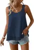 Moda Femenina Europea y Americana 2026: Camisola de encaje bohemia de verano sin mangas con cuello redondo, estilo casual