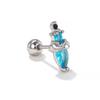 Moda Coreana Transfronteriza Micro-incrustada Colorida Hao Shi Serie Princesa Aleación de Titanio Arete de Uña para Mujer Diseño Nicho Perforación Joyería