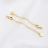 Retención de Color Fuerte Paquete Oro Real 18K Corazón de Melocotón Flor Corazón Yema de Flor Gota de Agua Cadena de Cola Cadena de Extensión para Pulsera Collar DIY Accesorios de Joyería