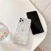 Funda transparente con diseño de flor y corazón de melocotón para iPhone 15, Pro Max, 15, 14, 13 y 12