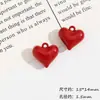Colgante de Corazón Simple de Aleación Pintado en Spray DIY Hecho a Mano Collar Pulsera Pendientes Cadena de Teléfono Accesorios de Joyería