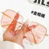 D home gafas de sol delgadas de alta clase anti-ultravioleta para hombres y mujeres de montura grande cuadradas retro estilo coreano de metal gafas de moda
