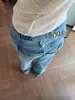 Jeans retro americanos de pierna ancha para mujer, colección primavera/otoño 2026, talla grande, diseño de hebilla Paris, corte holgado, adelgazantes, pantalones de largo completo