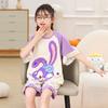 Pijama de Niña Verano Tejido de Algodón Manga Corta Delgado Nuevo 2024 Traje para Niñas Medianas y Grandes Ropa de Casa para Mujer