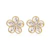 Brincos Aogu Flor Estrela Borboleta Zircônia Elegantes e Generosos, Versáteis, Banhados a Ouro Real em Cobre para Mulheres