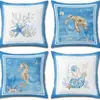 Almofadas decorativas transfronteiriças da Amazon, tema oceano tropical, almofadas de praia de verão, conjunto de capas de almofada de alta qualidade para sala de estar externa