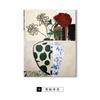 Pintura Colgante Estilo Francés Chino Rumor de Esmalte Verde Estilo Retro Nanyang Decoración Suave Peonía de Alto Nivel Moderna Pintura Decorativa