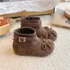 Botines Cortos de Terciopelo para Niñas Botas tipo Martin de una Sola Capa para Niños 2026 Nuevo Estilo de Otoño Botas Hinchadas con Lazo para Niñas Botas Individuales