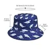 Sombrero de Pescador Nuevo Estilo con Estampado de Animales Marinos Tiburones para Mujeres y Hombres, Sombrero de Cubo Doble Cara para Protección Solar al Aire Libre