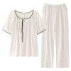 Pijama para Mujer 2025 Nuevo Estilo Dulce Camisón Verano Fresco Algodón Lyocell Holgado Floral Ropa de Casa para Mujer