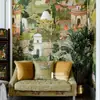 Original Rumano Importado Jardín de Jaipur Estilo Indio Mural Selección Multimaterial Sala de Estar Habitación de Niños