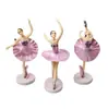 Ornamento de Menina Bailarina Rosa para Assar Decoração de Bolo de Aniversário Dançarina Boneca Menina Plug-in para Mesa de Sobremesas