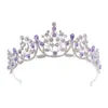 Accesorios para el Cabello Transfronterizos Corona Simple de Princesa Diadema de Pedrería Corona de Pasarela Galvanizada Diadema Suministro de Exportación Directa